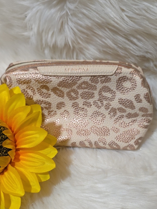 Sephora Handbags - Sephora Rose Gold Leopard Cosmetic Pouch